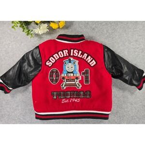 Thomas & Friends Nannette Red Black Varsity Jacket Toddler 12m Sodor Island 2009